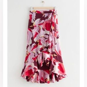 & Other Stories floral wrap maxi skirt